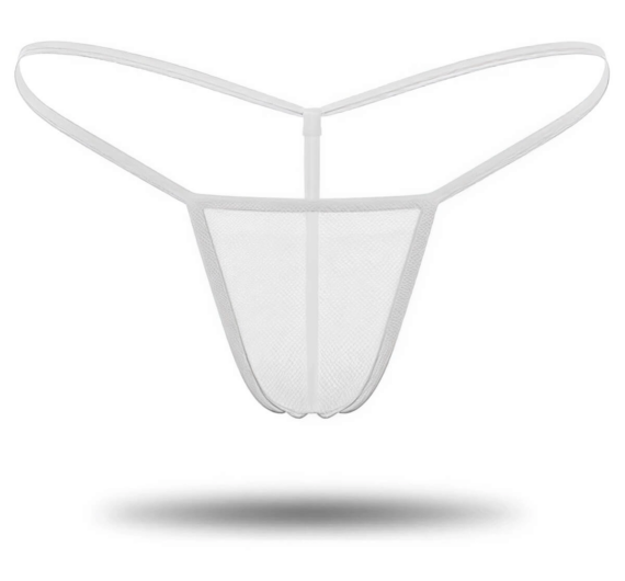 Beyaz Transparan Tül String Tanga TM0368